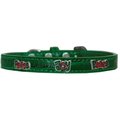 Mirage Pet Products Peace & Joy Widget Croc Dog CollarEmerald Green Size 14 720-30 EGC14